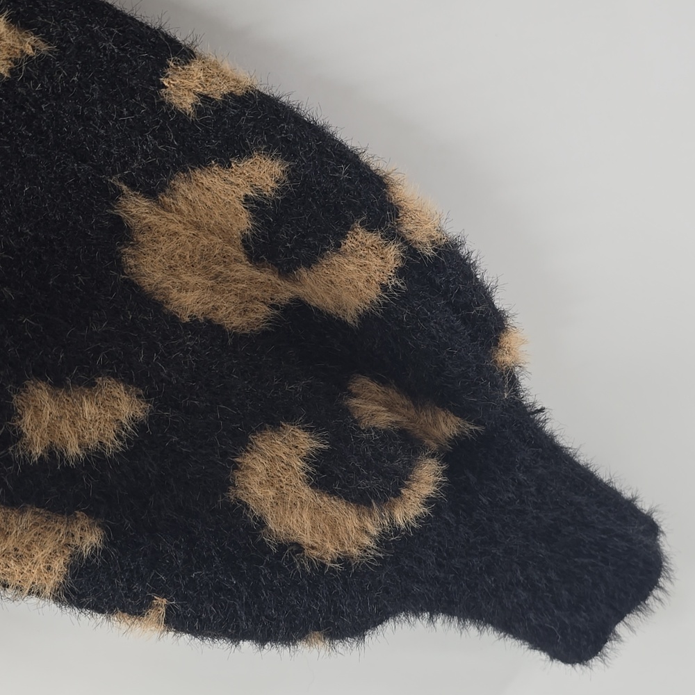 4SI3NNA Leopard Print Sweater - Black and Tan - Picture 9 of 10